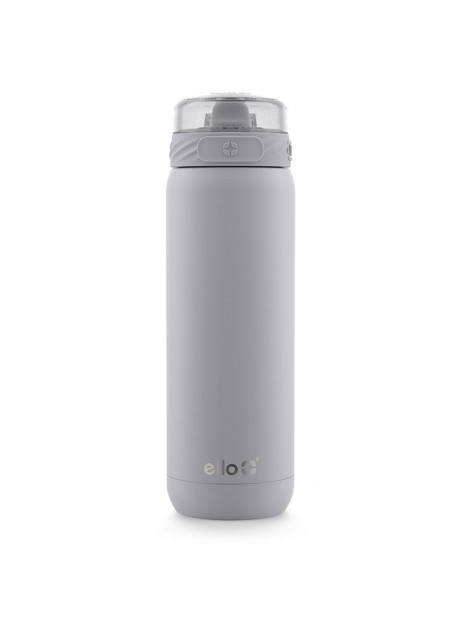 Ello Cooper Vacuum Insulated Stainless Steel Water Bottle with Anti-Microbial Silicone Straw, 22 oz , Gray - Image 1