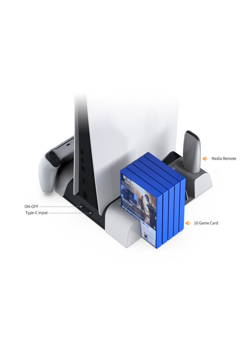 NIBEMINENT For PS5 radiator + handle charger + multi-function PS5 storage base  - Image 3