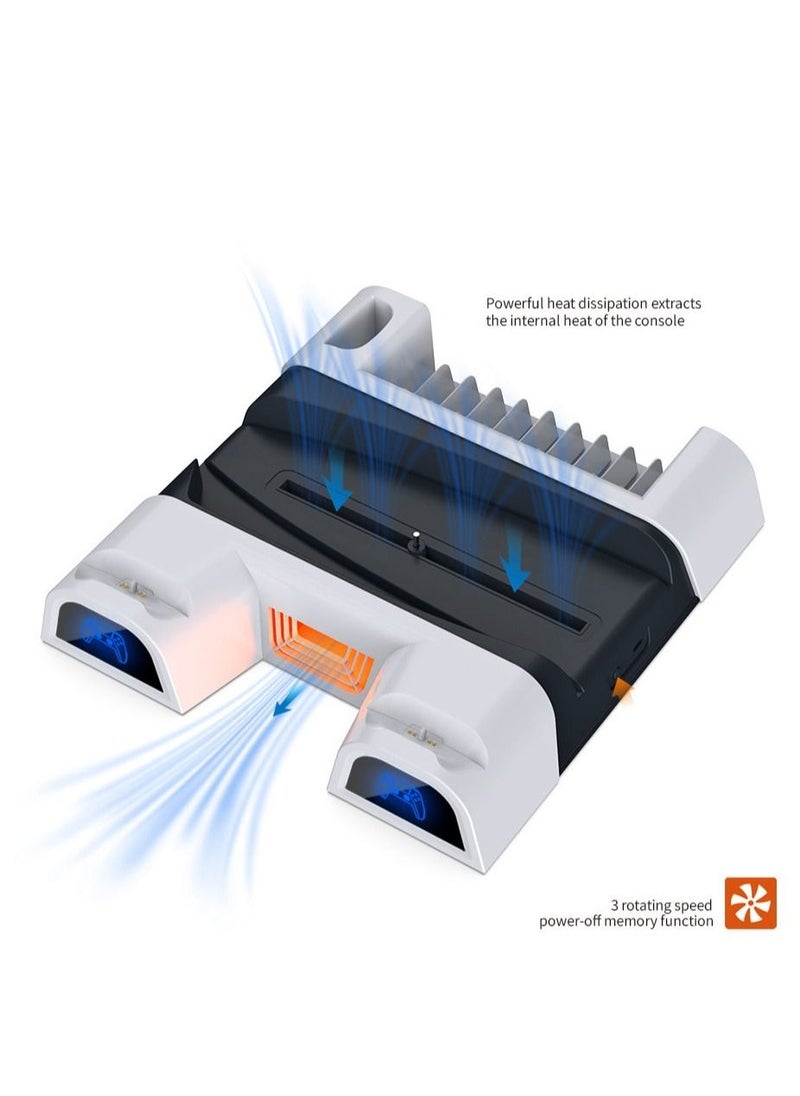 NIBEMINENT For PS5 radiator + handle charger + multi-function PS5 storage base  - Image 4
