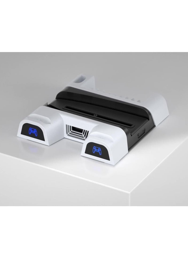 NIBEMINENT For PS5 radiator + handle charger + multi-function PS5 storage base  - Image 2
