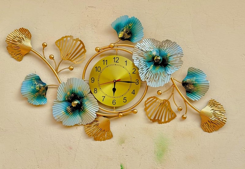 pranjals house pranjals house Wall Clock Metal Wall Decor/Wall Sculpture/Wall Hanging Home Decoration Perfect for Living Room/Hotel/Restaurant/Bedroom/Drawing Room (Size 36x20 Inch) - Image 4