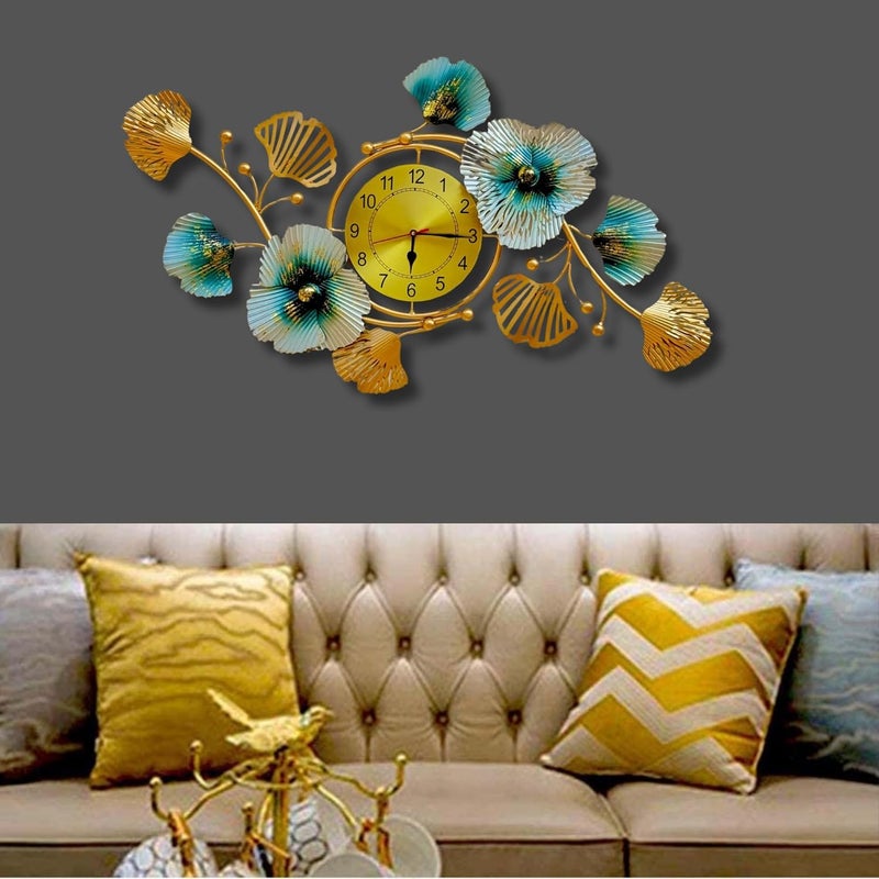 pranjals house pranjals house Wall Clock Metal Wall Decor/Wall Sculpture/Wall Hanging Home Decoration Perfect for Living Room/Hotel/Restaurant/Bedroom/Drawing Room (Size 36x20 Inch) - Image 1