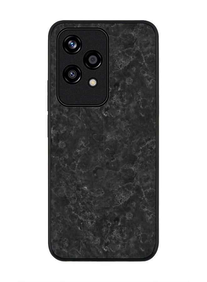 Stylizedd Rugged Black edge case for Honor 200 Lite, Slim fit Soft Case Flexible Rubber Edges Anti Drop TPU Gel Thin Cover -  Marble Texture Black - Image 1