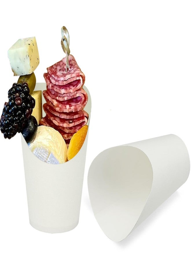 CAMKYDE 50 Pcs Disposable White Charcuterie Cups, 14oz French Fries Holder French Fry Cups for all Occasions (14oz, White) - Image 1