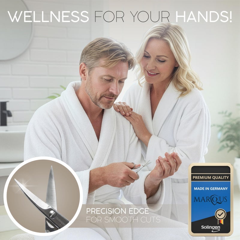 marQus Solingen Curved Cuticle Scissors â€“ Precision German Steel for Manicure & Pedicure, Eyebrow & Eyelash Grooming, Extra Sharp with Premium Storage Case - Image 5