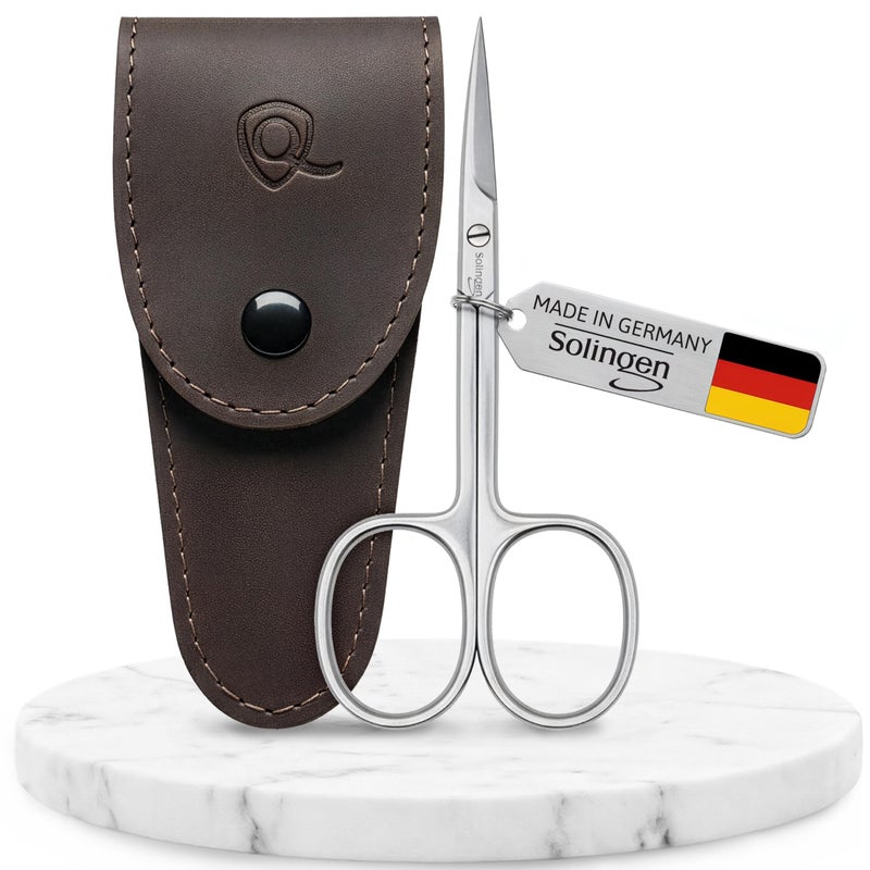 marQus Solingen Curved Cuticle Scissors â€“ Precision German Steel for Manicure & Pedicure, Eyebrow & Eyelash Grooming, Extra Sharp with Premium Storage Case - Image 1