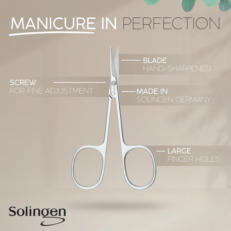 marQus Solingen Curved Cuticle Scissors â€“ Precision German Steel for Manicure & Pedicure, Eyebrow & Eyelash Grooming, Extra Sharp with Premium Storage Case - Image 2