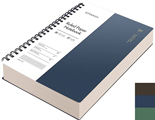 EMSHOI A4 Spiral Notebook College Ruled Lined Journal, 11.2" X 8.27", 300 Pages/150 Sheets, Easy Tear Perforated Pages, 100gsm Thick Paper, Waterproof Softcover, for School Work Writing-Blue - Image 1