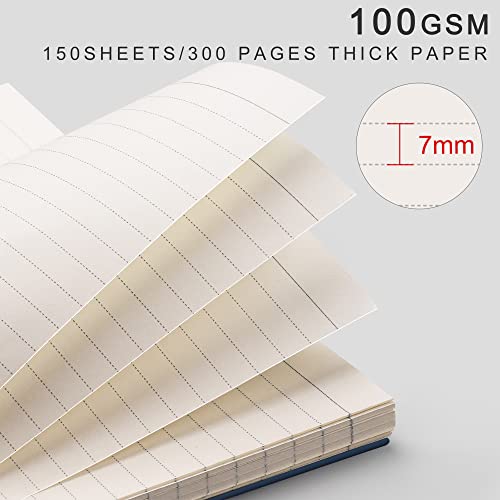 EMSHOI A4 Spiral Notebook College Ruled Lined Journal, 11.2" X 8.27", 300 Pages/150 Sheets, Easy Tear Perforated Pages, 100gsm Thick Paper, Waterproof Softcover, for School Work Writing-Blue - Image 3