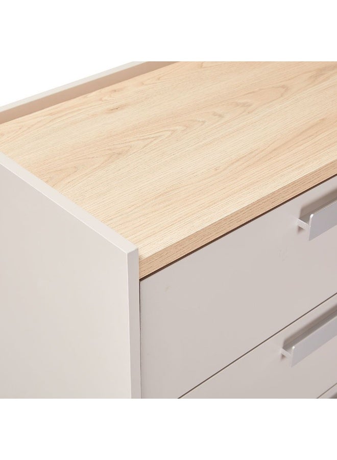 DANUBE HOME Cardano Chest Of 5 Drawers Multifunctional Storage Organiser Space Saving Drawer Chest Modern Design Furniture For Bedroom Living Room L78Xw39Xh124Cm -Natural Oak/Champagne  - Image 5