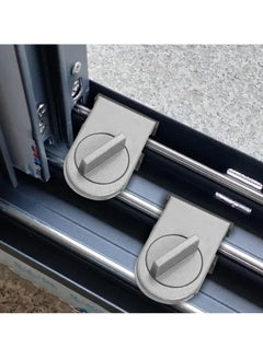 Oasisgalore 2PCS Adjustable Window Safety Locks Sliding Sash Stopper Cabinet Locks Straps Security Anti-Theft Lock for Kids(Silver)  - Image 1
