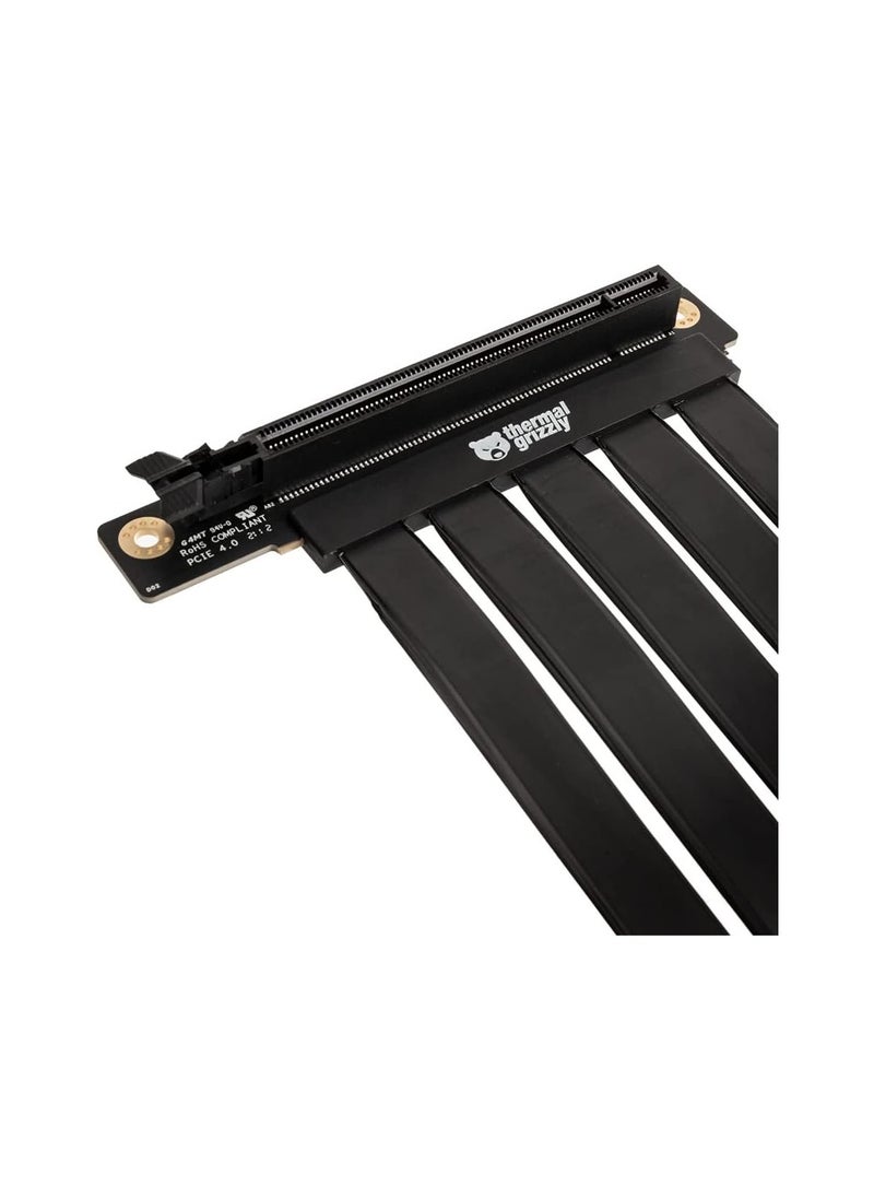 Thermal Grizzly PCIe 4.0 Riser Cable 30cm Long, Flexible Riser Cable PCI-e 4.0 x16 for Easy Insertion of Expansion Cards, Full Speed 16x PCIe Riser Extender Compatible with Computer Graphics Cards