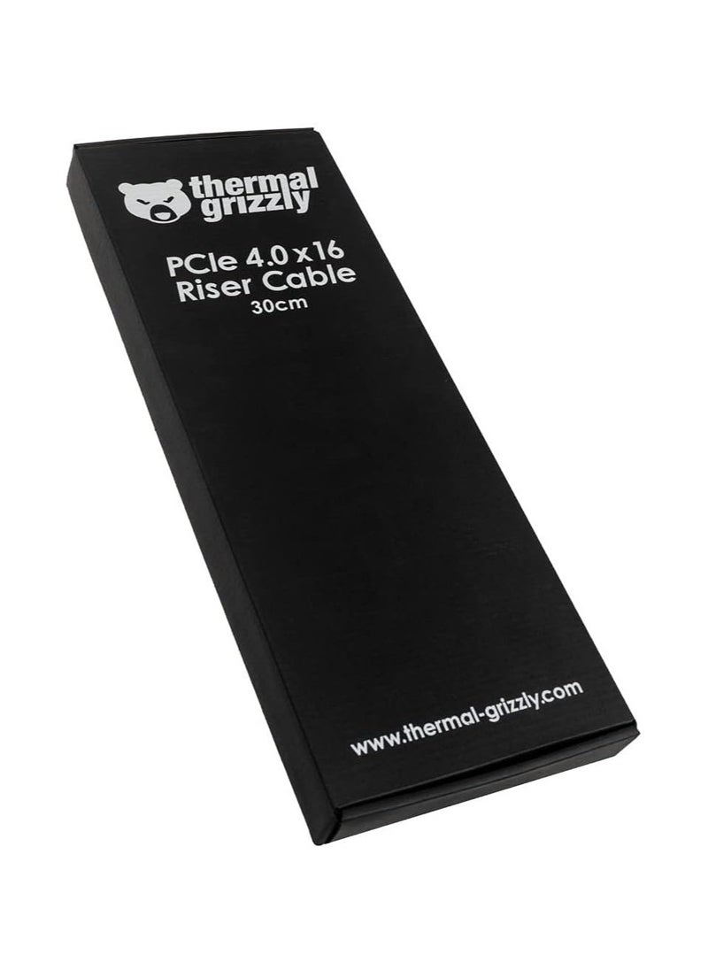 Thermal Grizzly PCIe 4.0 Riser Cable 30cm Long, Flexible Riser Cable PCI-e 4.0 x16 for Easy Insertion of Expansion Cards, Full Speed 16x PCIe Riser Extender Compatible with Computer Graphics Cards