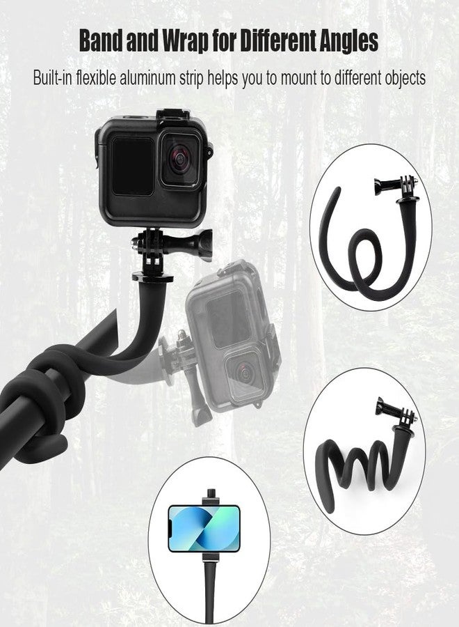 Taisioner Flex Mount Stroller Phone Holder Selfie Stick Gooseneck for Treadmill Bike Shopping Cart Boat Smartphone Suitable with GoPro Hero 12/11/10/9/8/7/6/5/4 AKASO Insta360 - Image 3