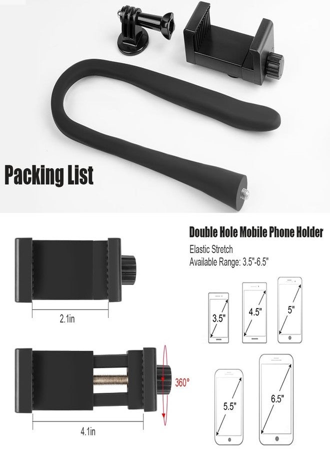Taisioner Flex Mount Stroller Phone Holder Selfie Stick Gooseneck for Treadmill Bike Shopping Cart Boat Smartphone Suitable with GoPro Hero 12/11/10/9/8/7/6/5/4 AKASO Insta360 - Image 2