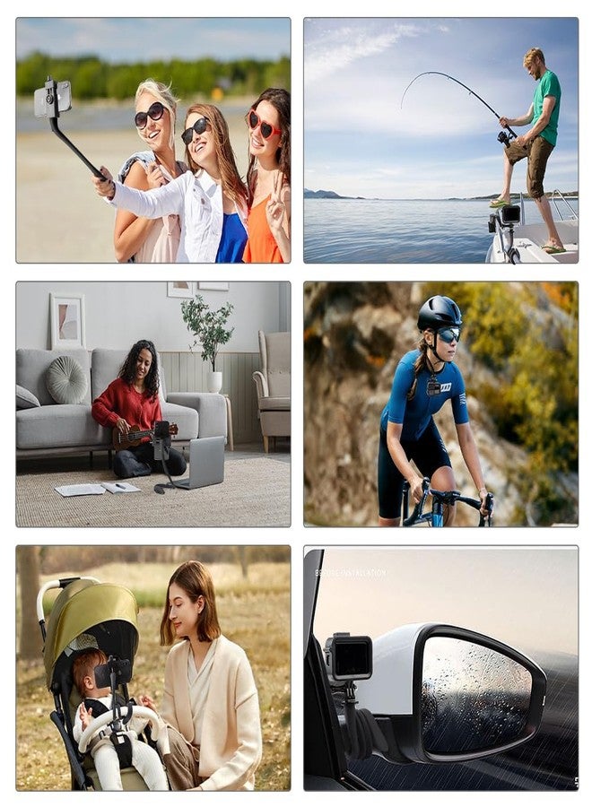 Taisioner Flex Mount Stroller Phone Holder Selfie Stick Gooseneck for Treadmill Bike Shopping Cart Boat Smartphone Suitable with GoPro Hero 12/11/10/9/8/7/6/5/4 AKASO Insta360 - Image 5