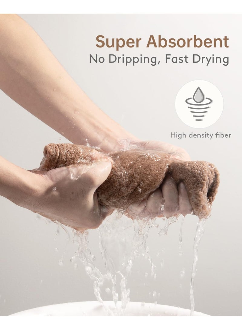 Microfiber Hair Towel Wrap 3 Pack – Fast Drying Hair Turban for Women – Super Absorbent Lightweight Quick Dry Hair Towel Cap for Curly, Long & Thick Hair – Anti Frizz Microfiber Hair Wrap with Secure Button Loop – Gym, Travel, Spa & Daily Hair Care - Multicolor - Image 2