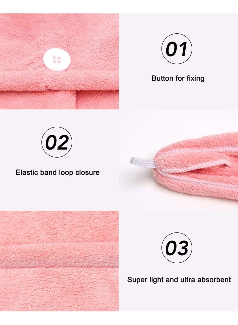 Microfiber Hair Towel Wrap 3 Pack – Fast Drying Hair Turban for Women – Super Absorbent Lightweight Quick Dry Hair Towel Cap for Curly, Long & Thick Hair – Anti Frizz Microfiber Hair Wrap with Secure Button Loop – Gym, Travel, Spa & Daily Hair Care - Multicolor - Image 5