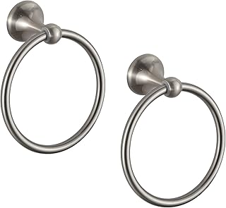 BGL BGL Towel Ring Brushed Nickel Matal Wall Mount for Bathroom 2 Pack Classic Style  - Image 1