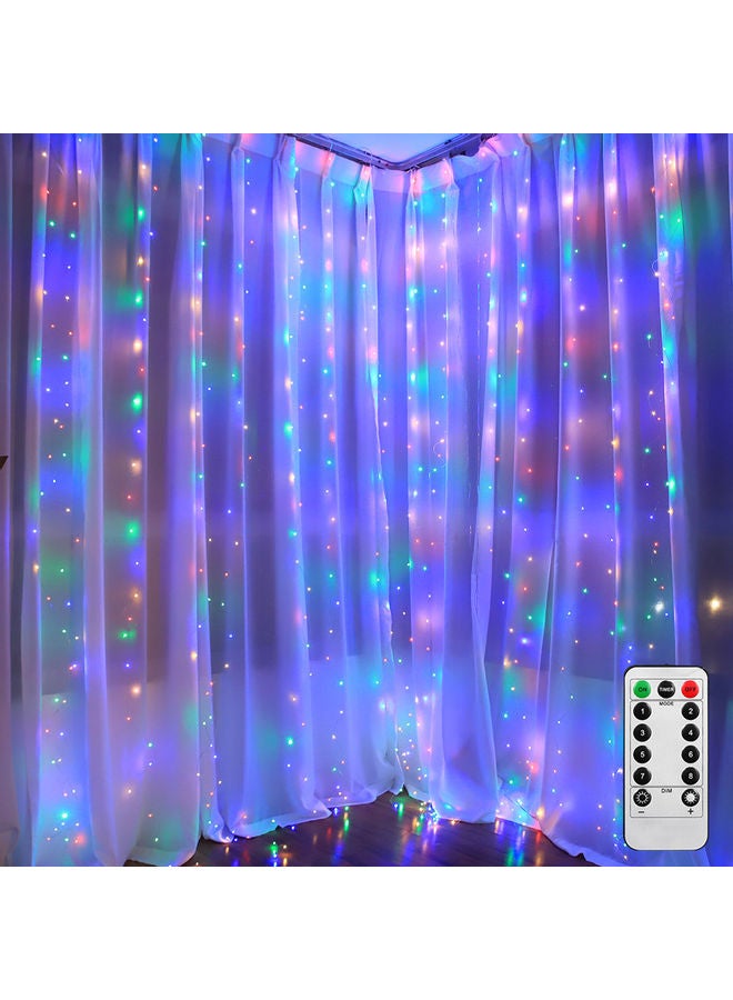 شريط إضاءة بـ 300 مصباح LED متعدد الألوان بشكل نجوم للنوافذ - Image 1