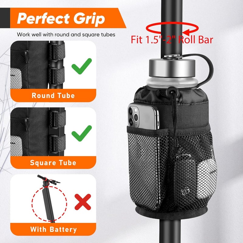 Belinous Scooter Cup Holder for 8-32oz Bottles - Versatile Drink Holder for UTV, Wheelchair, Bike, Golf Cart, and Boat - Image 4