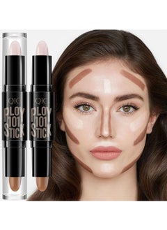 QIC Ploy 101 Stick Double ended 2 in1 Highlight Contour Highlighter Makeup Stick Eye Concealer Stick Facial Highlighter Makeup Mineral Contour Concealer Stick Palette Concealer Shadow Pen 01  - Image 3