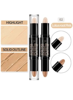 QIC Ploy 101 Stick Double ended 2 in1 Highlight Contour Highlighter Makeup Stick Eye Concealer Stick Facial Highlighter Makeup Mineral Contour Concealer Stick Palette Concealer Shadow Pen 01  - Image 2