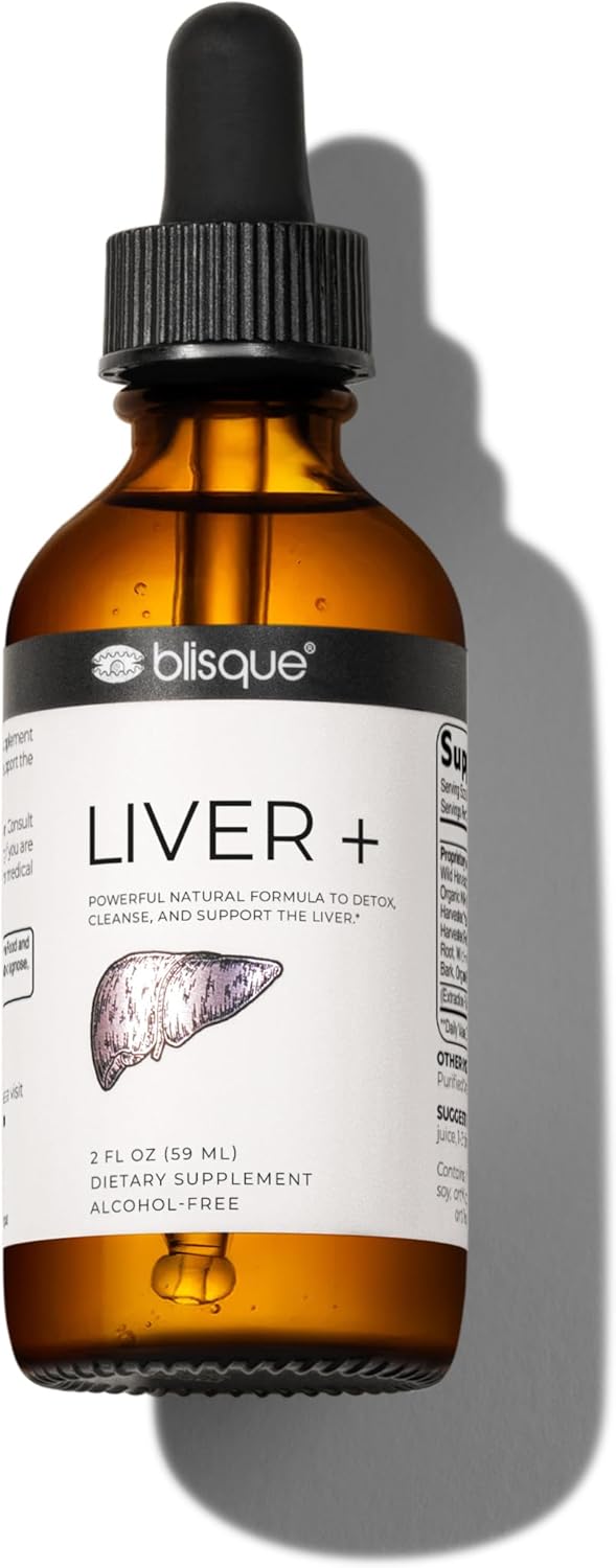 Blisque  Liver Complex Supplement to Detox Cleanse and Repair The Liver  DoctorApproved  Natural Ingredients  Milk Thistle and Dandelion Root  2 Ounce  59 Servings - Image 1