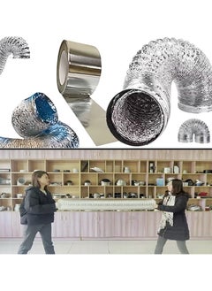 Shams A hobby or chimney that expands to 2.5 meters and a diameter of 5 inches (12.55 cm) of thermally expandable aluminum for the kitchen hood, gas heater and air conditioner + a special thermal paste roll of 23 yards + a hobby hood with a button to control the opening and closing  - Image 5