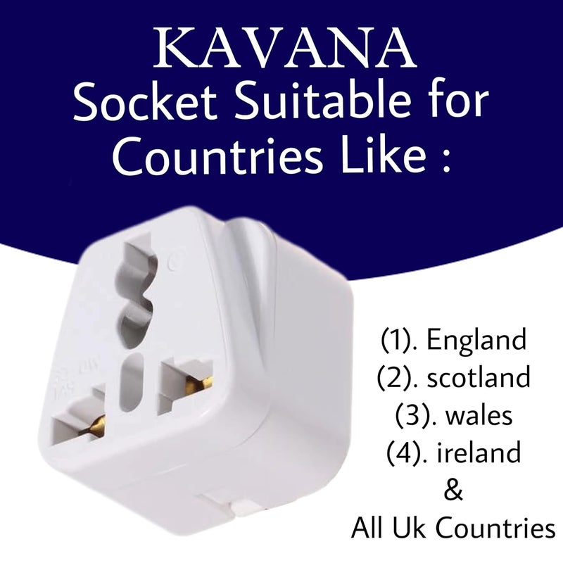 KAVANA 3pcs Type G Universal UK Flat 3 Pin PlugConversion PlugsTravel Power SocketConverterComplatible in UK Countries England Scotland Wales and Ireland - Image 5