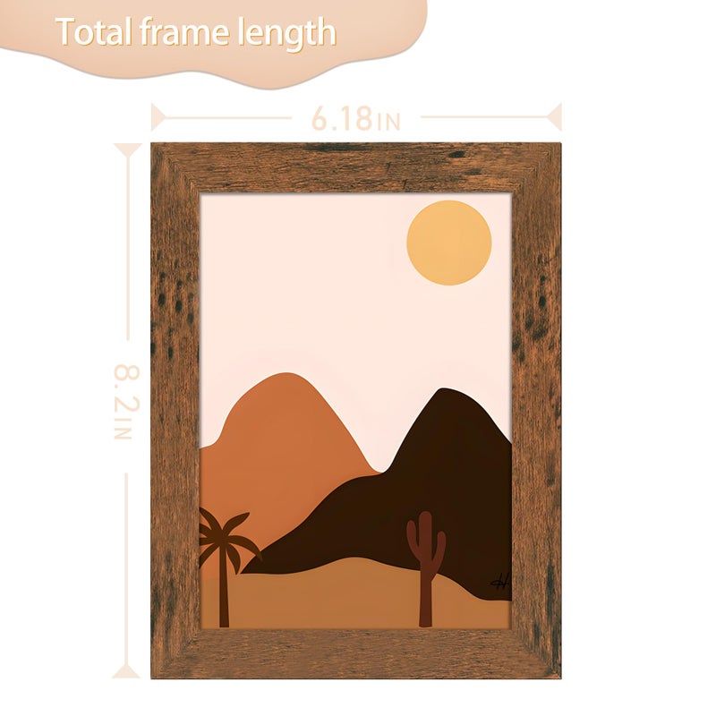 Picrit 7x10 Picture Frame  Photo Frame for Wall Mounting Display  Brown - Image 3