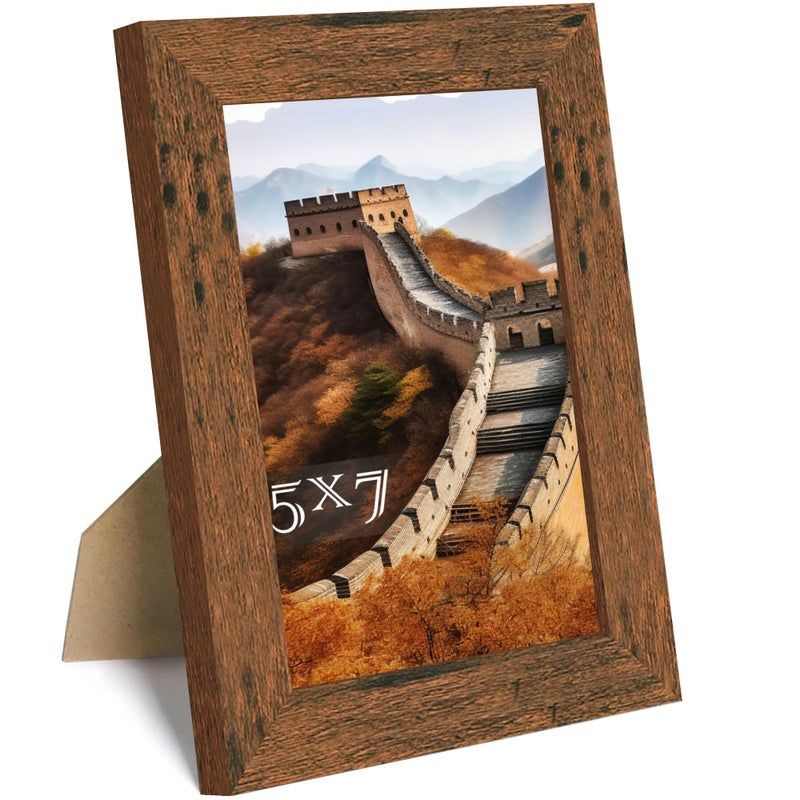 Picrit 7x10 Picture Frame  Photo Frame for Wall Mounting Display  Brown - Image 1