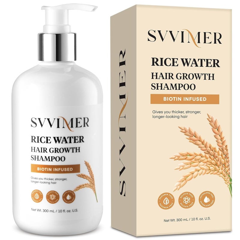 Svvimer Rice Water Hair Growth Shampoo - Thickening Shampoo with Biotin for Hair Loss and Thinning Hair - Image 1