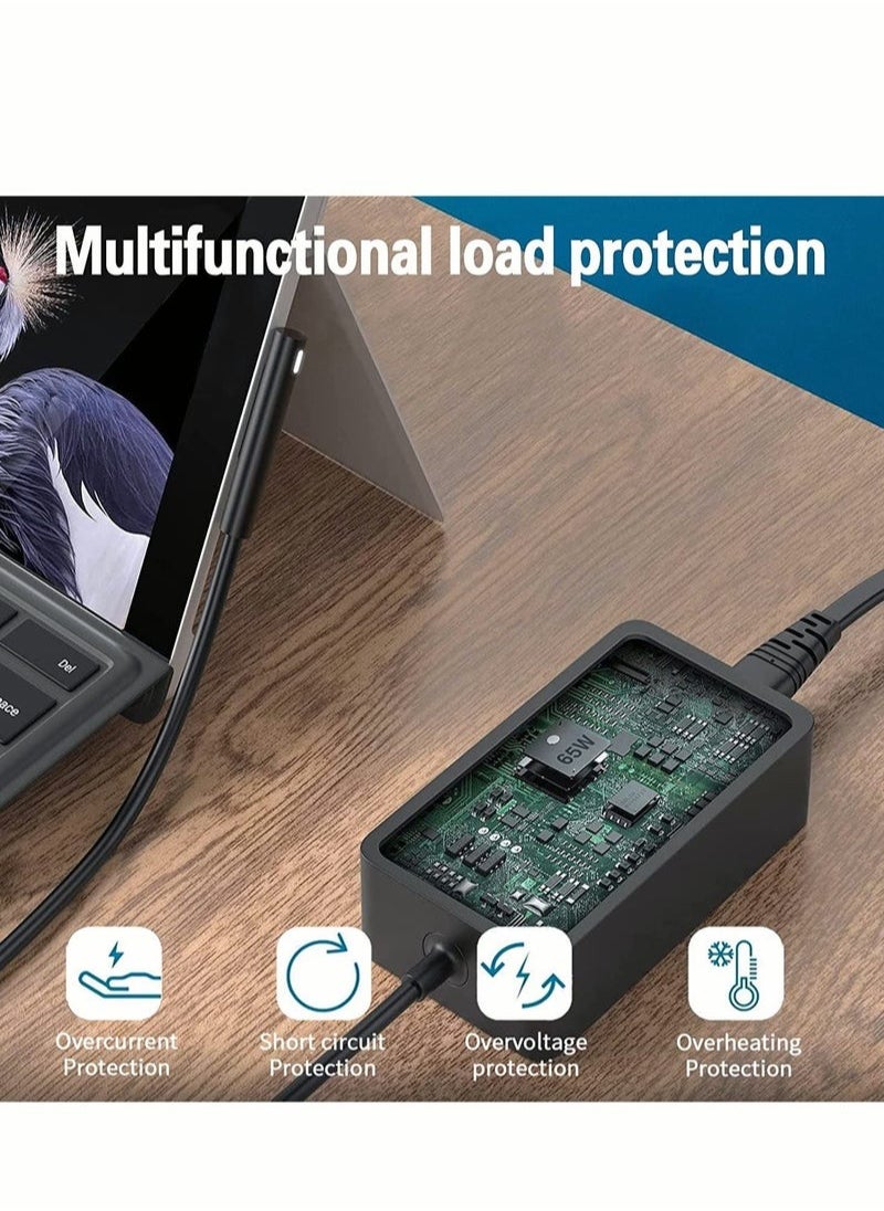 OULIYO - Surface Pro Charger 65w Microsoft Surface Pro Charger 15V 4A Surface Charger Compatible with Microsoft Surface Pro 8/7/6/5/4/3 Surface Book 2/1 Surface Go 3/2/1 Tablet Laptop Charger - Image 1