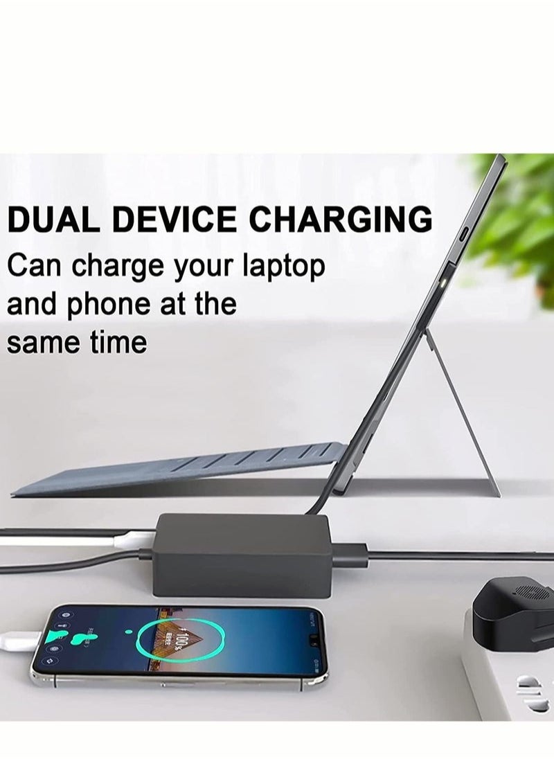OULIYO - Surface Pro Charger 65w Microsoft Surface Pro Charger 15V 4A Surface Charger Compatible with Microsoft Surface Pro 8/7/6/5/4/3 Surface Book 2/1 Surface Go 3/2/1 Tablet Laptop Charger - Image 1