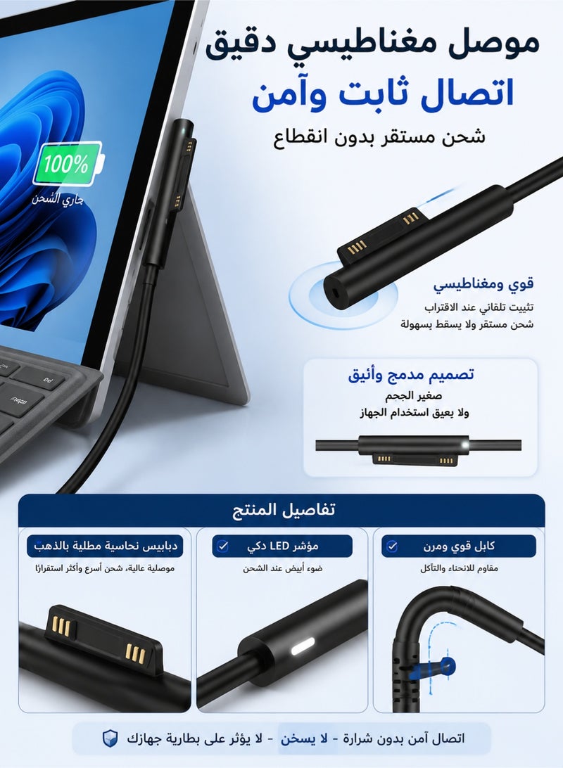 اوليو شاحن سيرفس برو 65 واط شاحن مايكروسوفت سيرفس برو - Image 4