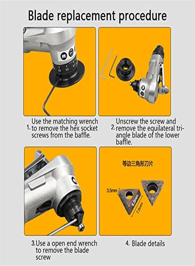 Walfront Adjustable 45° Pneumatic Chamfering Tool Air Powered Beveling Tool Handheld Deburring Grinder with US Type Interface Small Lightweight for Metal Working Projects - Image 5