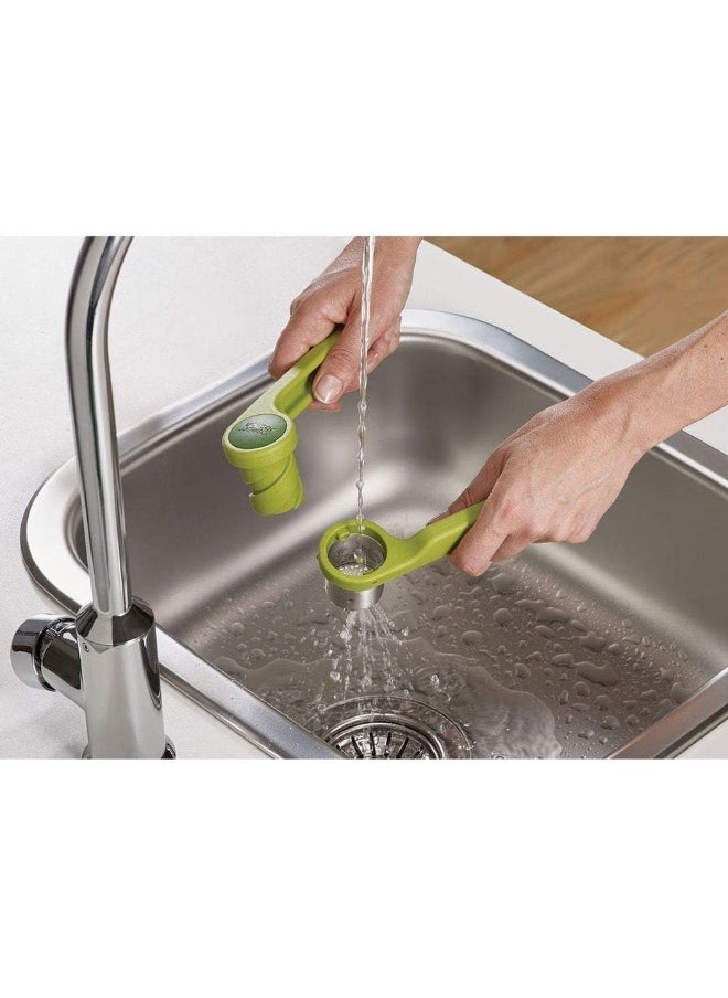 Joseph Joseph 20102 Helix Garlic Press Mincer Ergonomic Twist Action Hand Juicer Green Stainless Steel  - Image 1