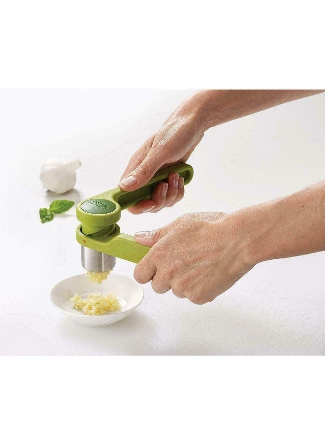 Joseph Joseph 20102 Helix Garlic Press Mincer Ergonomic Twist Action Hand Juicer Green Stainless Steel  - Image 4