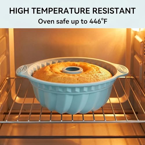 YADASWELL Nonstick Silicone Bakeware Set, 6 set Baking Cake Pan, Economical BPA Free Heat Resistant Bakeware Tools for DIY Loaf Bread Cheesecake Pizza Cupcake Muffin (Blue) - Image 5
