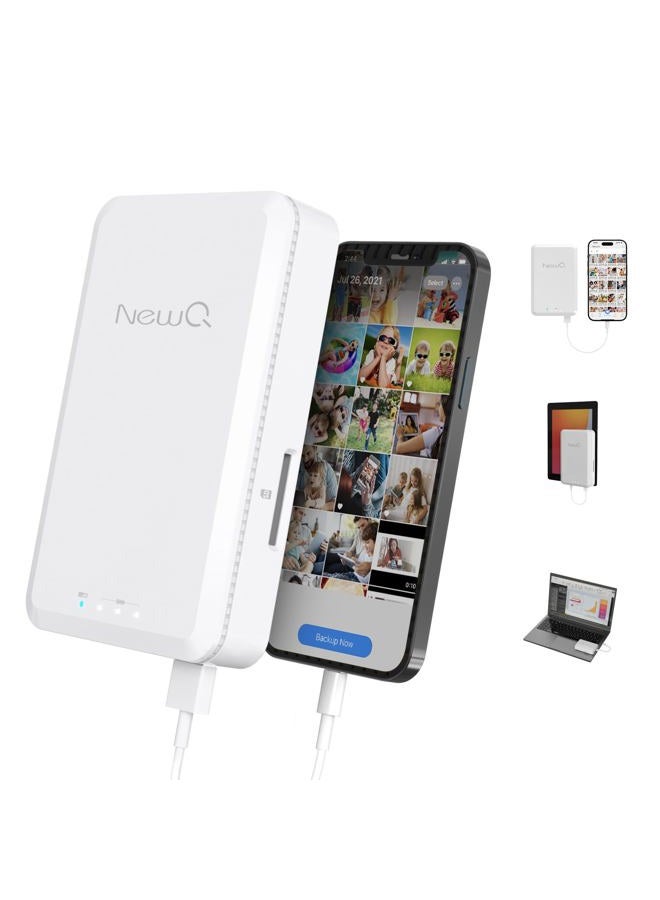 1TB External Hard Drive for iPhone, iPad, MacBook - USB 3.0, 2.0, 2.0 3.0 - Compatible with iOS & Android, Store Photos, Videos, Music, Documents