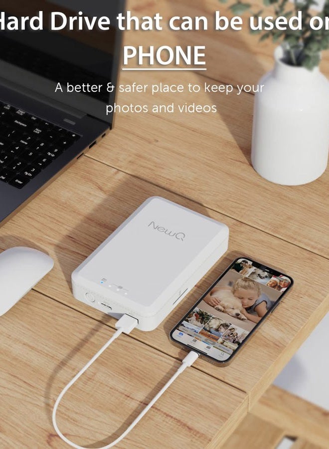 NewQ 1TB External Hard Drive for iPhone, iPad, MacBook - USB 3.0, 2.0, 2.0 3.0 - Compatible with iOS & Android, Store Photos, Videos, Music, Documents - Image 2