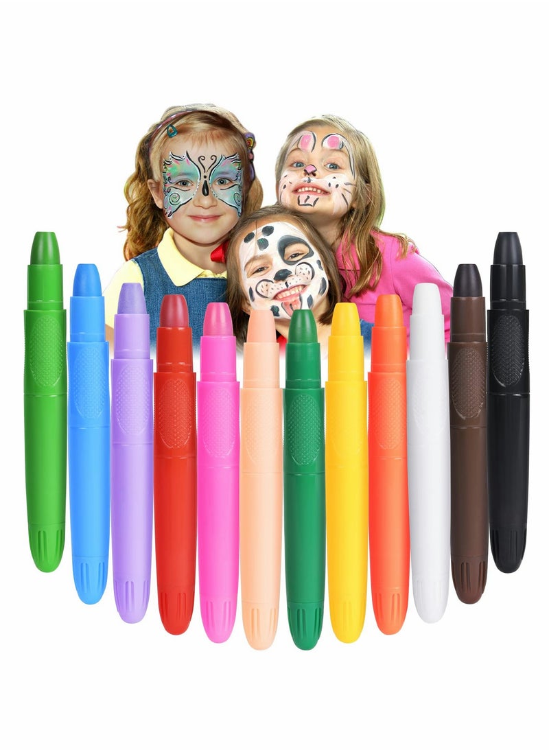 KASTWAVE Face Paint Marker, Face Paint Set, 12 Colors Body Crayons Kit Non-Toxic Face Body Makeup Paint, Body Crayons Kit for Kids, Toddlers, Children Pretend Play, Carnival, Easter, World Cup, Party Makeup  - Image 1