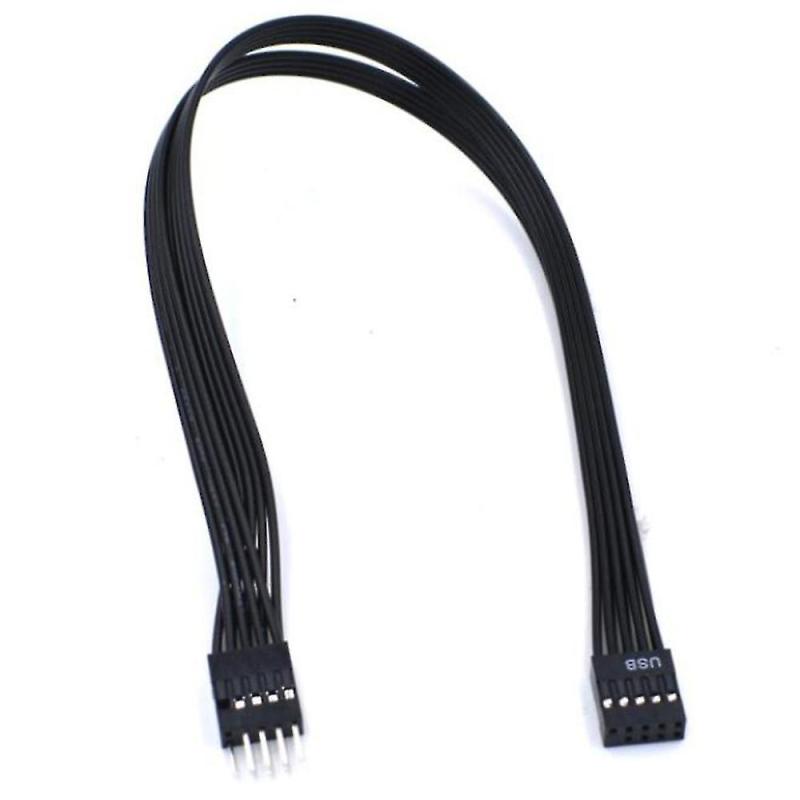 USB 2.0 Extension Cable: 30cm 24AWG Parallel Wires PVC Material - 9-Pin Male To Female Connector For Host Case Front Panel Cable Management - Image 1