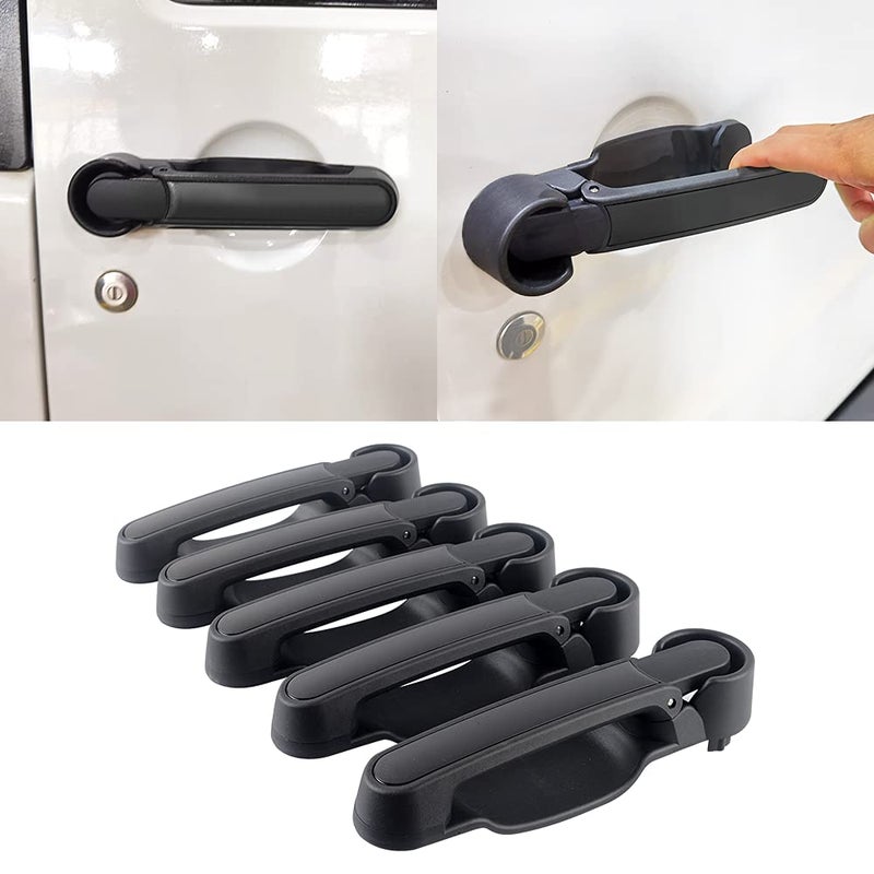 FURYENGRAVER Door Handles Kit Tailgate Handle for 20072018 Jeep Wrangler JK JKU No Button Pressed Release 5Pcs