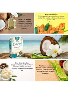 ALIF NATURALS Coconut Organic and Handmade Soap for Face and Body Cleanser  | 125g | Pack of 3  - Image 4