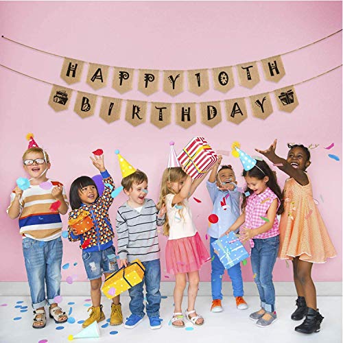Lify Burlap Banner V Shaped Perfect DIY Party Decoration for a Wedding, Birthday, and Baby Shower (Brown) 48 - Image 5