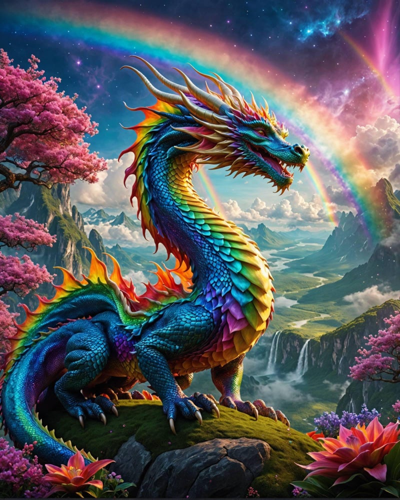 ldazao Dragon Paint By Numbers Kit For Adults Beginner Colourful Dragons Adult Paint By Number Kits Acrylic On Canvas Easy Oil Painting Kit Adults PaintByNumber Kits For Gift Home Wall Decor 16x20 Inch - Image 2