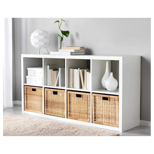 AKWAY Wicker wardrobe cube basket for storage, cloths, newspapers, photos, toys, plants or other memorabilia, 12.5 x 13.5 x 12.5 Inch (Beige, 11.5W x 11.5L x 11.5H) - Image 3