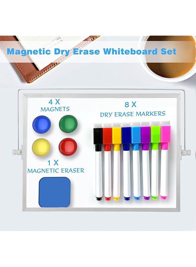 Bolivia's Small Whiteboard With Stand Dry Erase White Board With 8 Whiteboard Markers 4 Suction Blocks 1 Whiteboard Eraser Double Sided Portable White Board Easel 16In  - Image 3